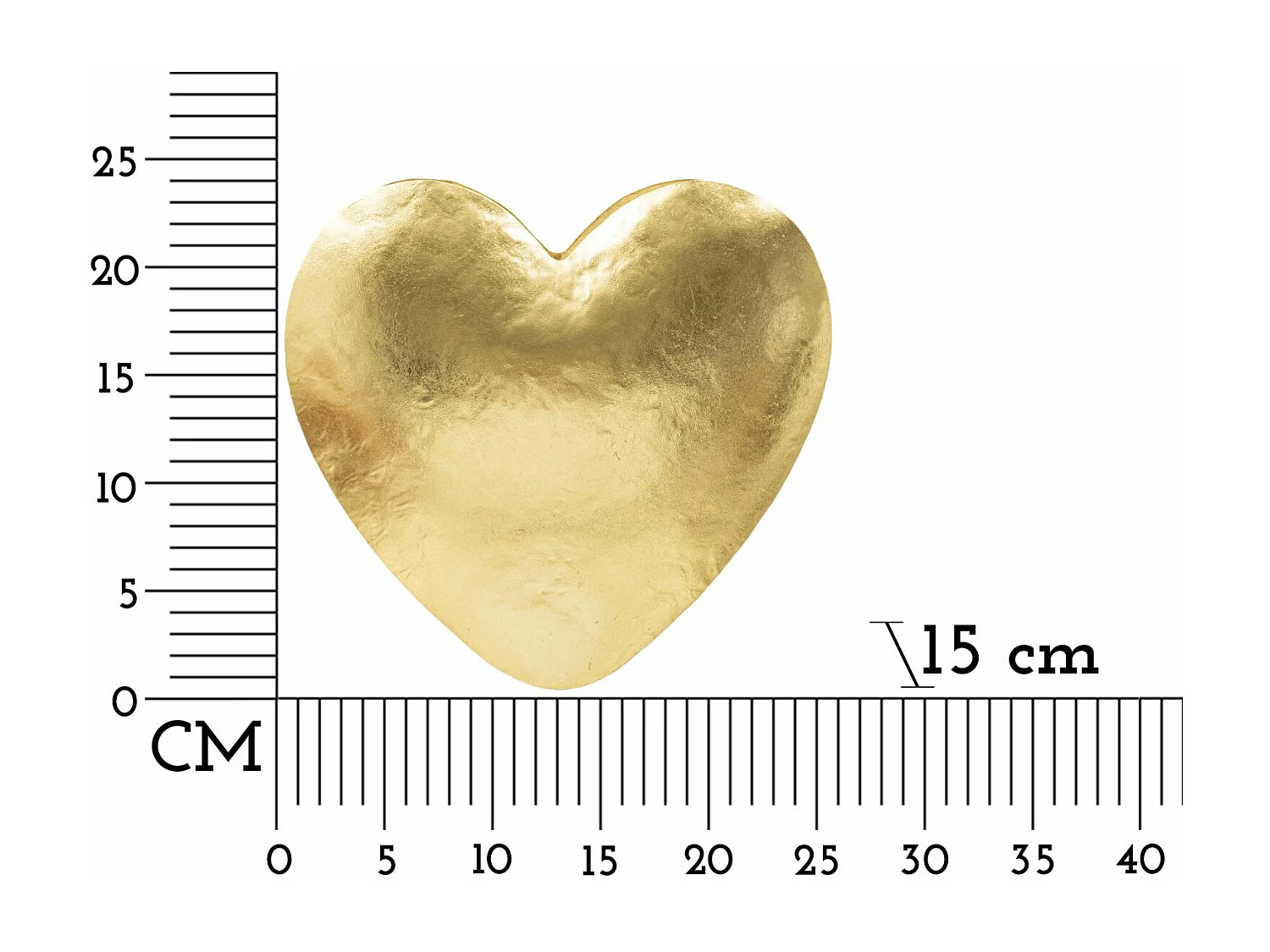 Applique Murale en Métal "Goldy Heart" 25cm Or