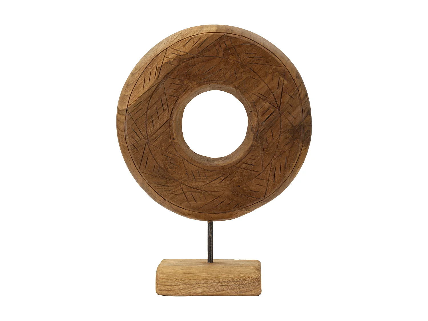 Objet Déco Rond en Teck "Dorat" 38cm Naturel