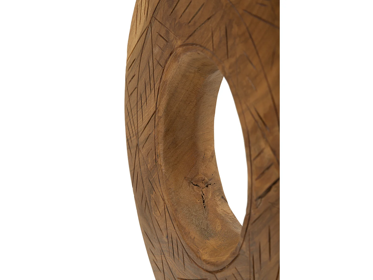 Objet Déco Rond en Teck "Dorat" 38cm Naturel