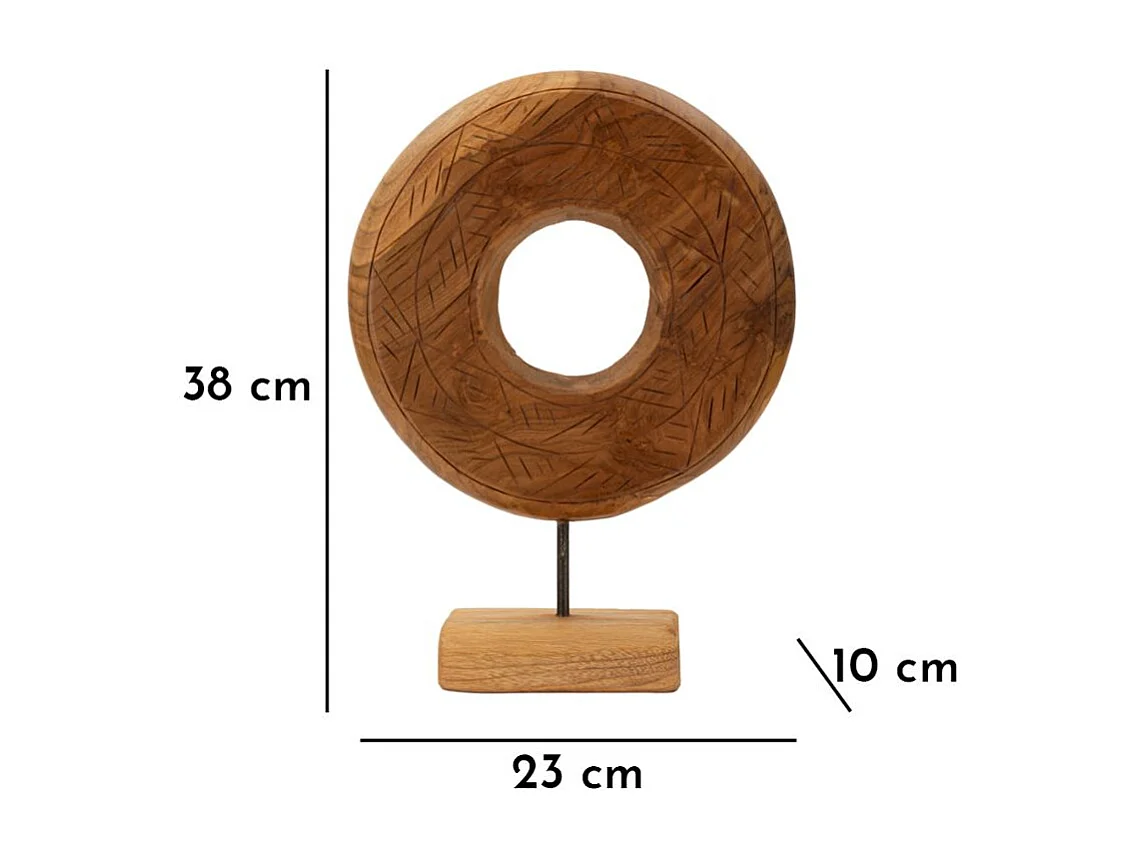 Objet Déco Rond en Teck "Dorat" 38cm Naturel