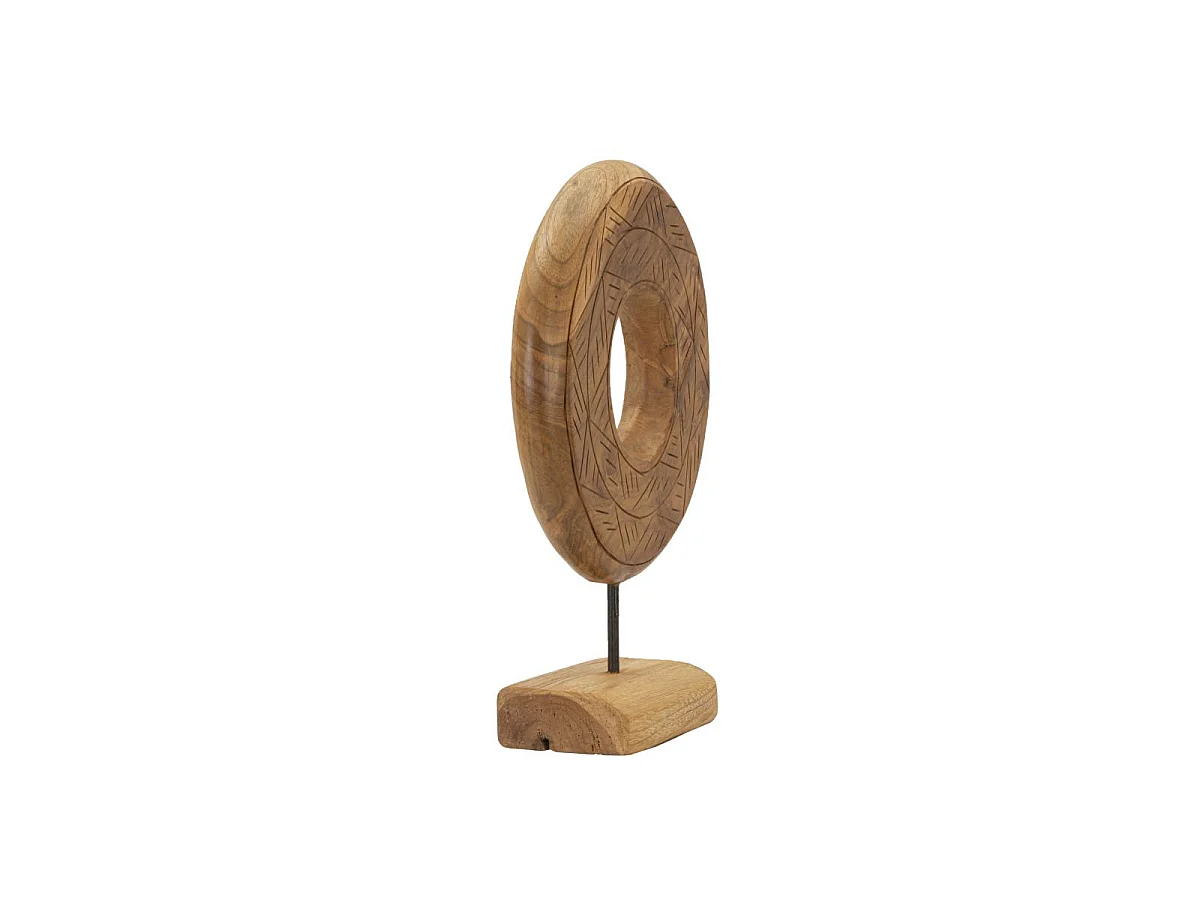 Objet Déco Rond en Teck "Dorat" 38cm Naturel