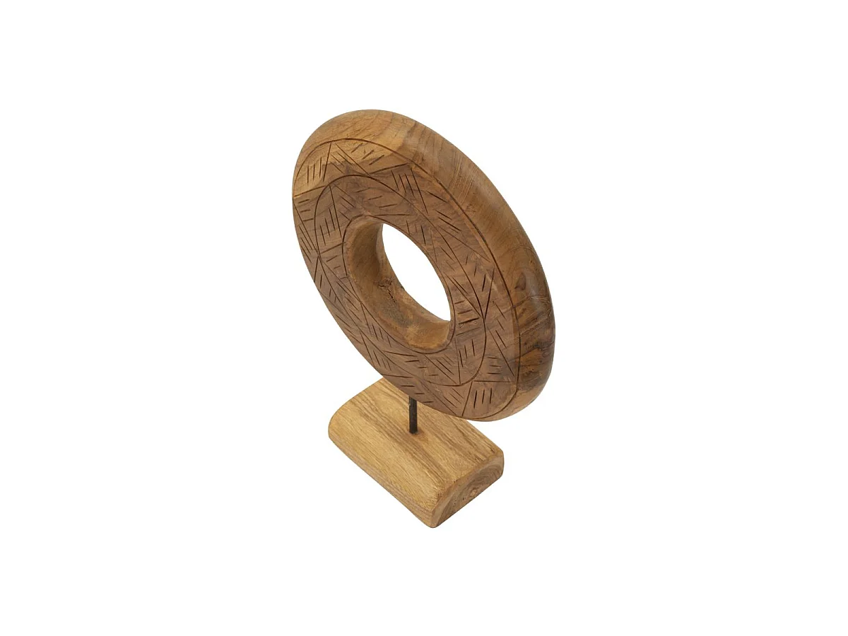 Objet Déco Rond en Teck "Dorat" 38cm Naturel