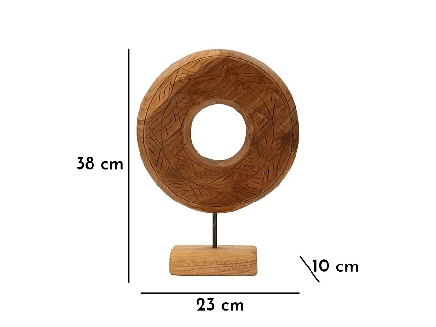 Objet Déco Rond en Teck "Dorat" 38cm Naturel