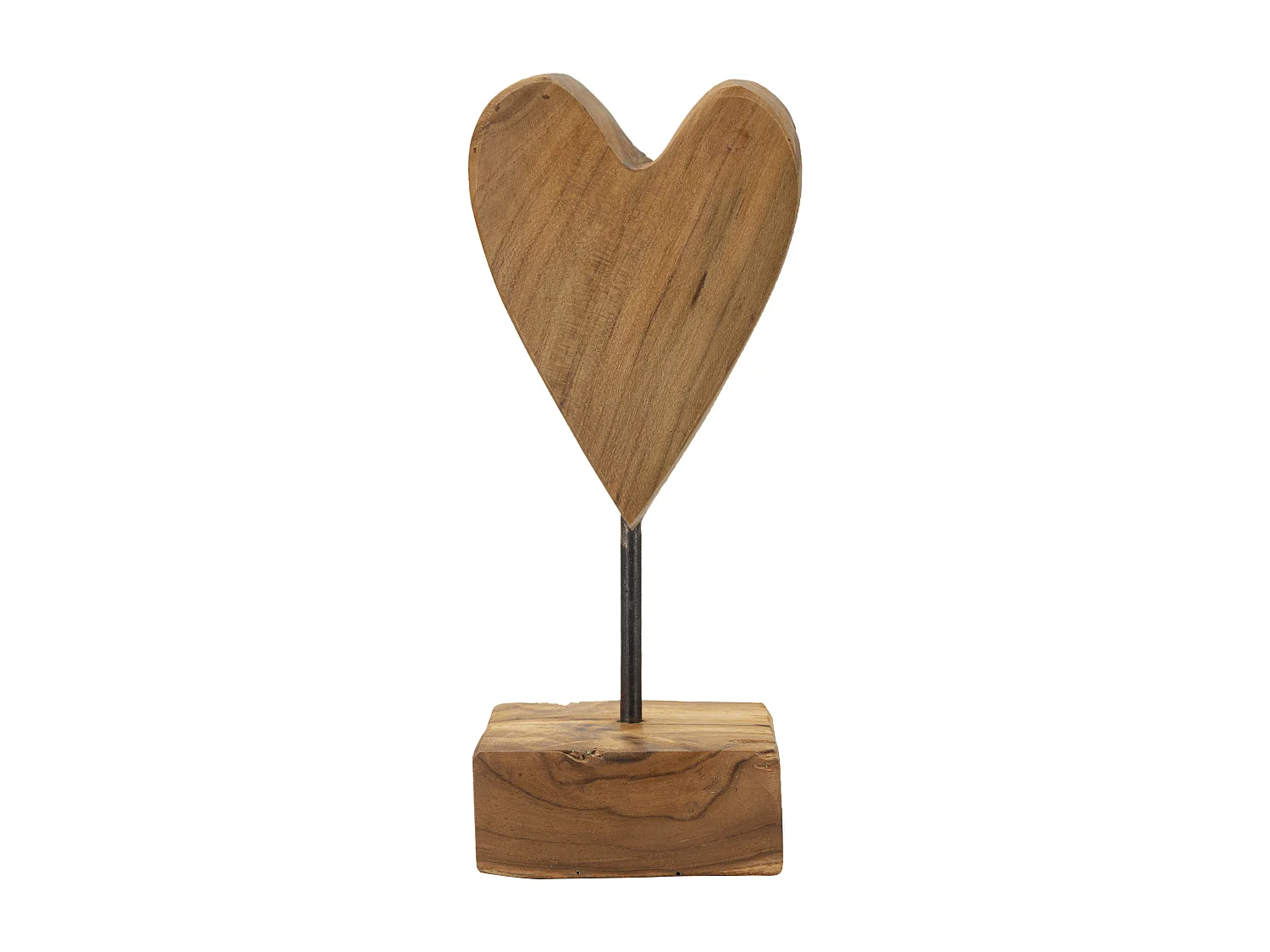 Objet Déco en Teck "Cœur" 25cm Naturel