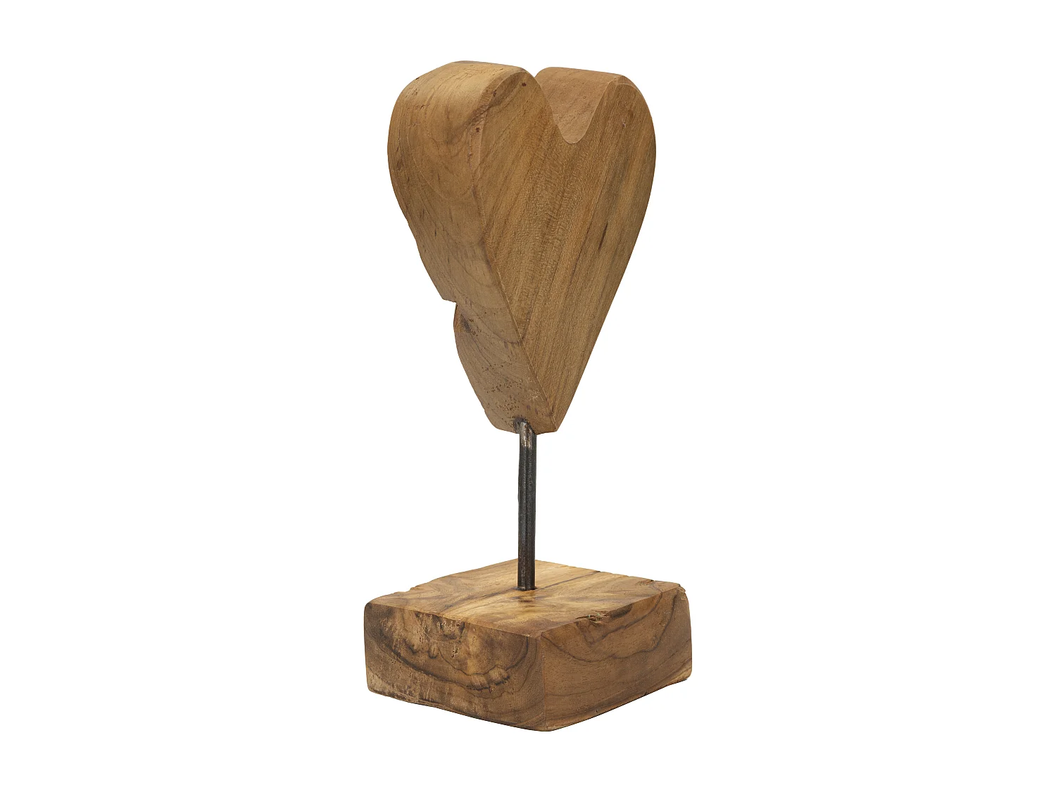 Objet Déco en Teck "Cœur" 25cm Naturel