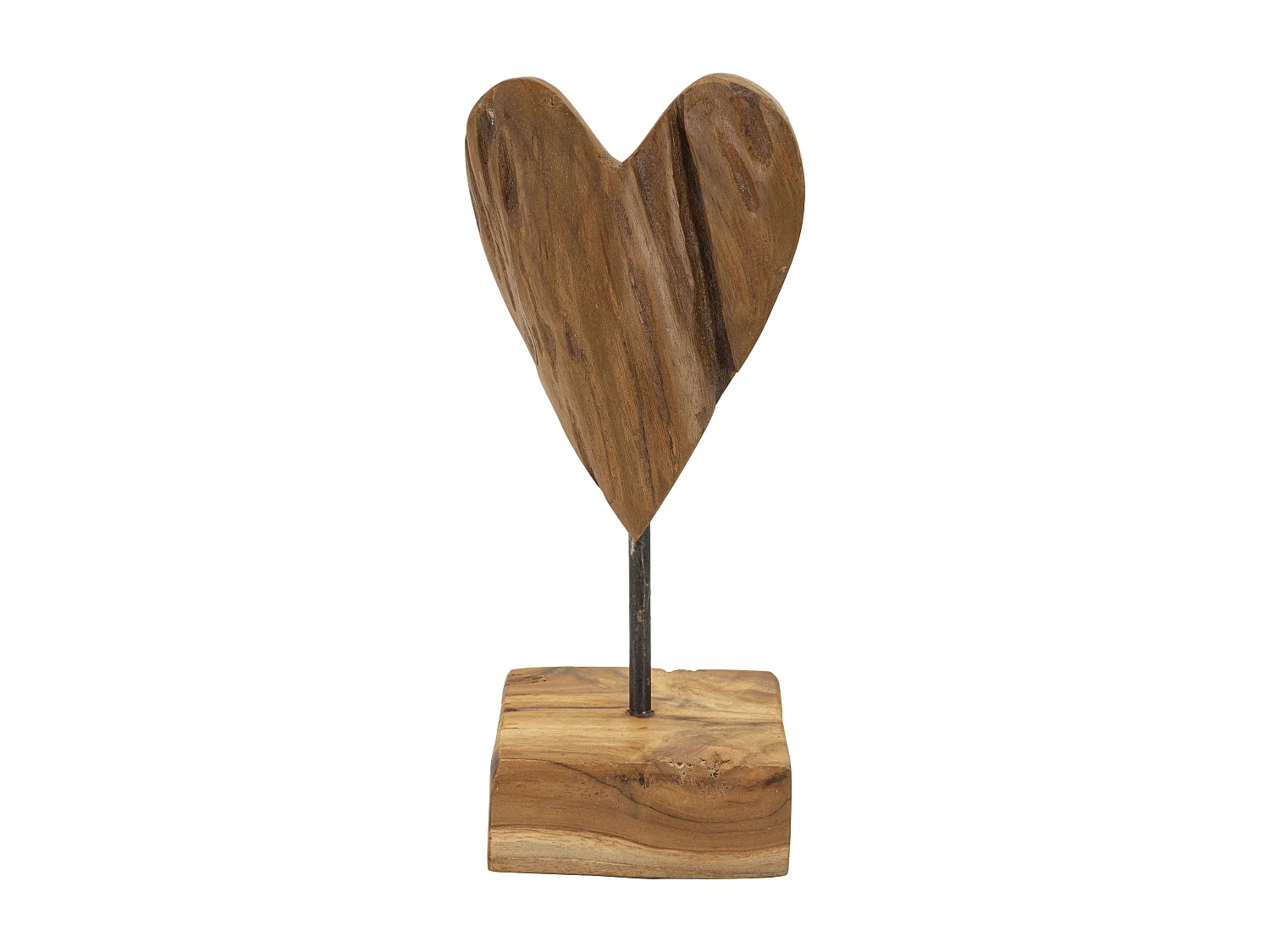 Objet Déco en Teck "Cœur" 25cm Naturel