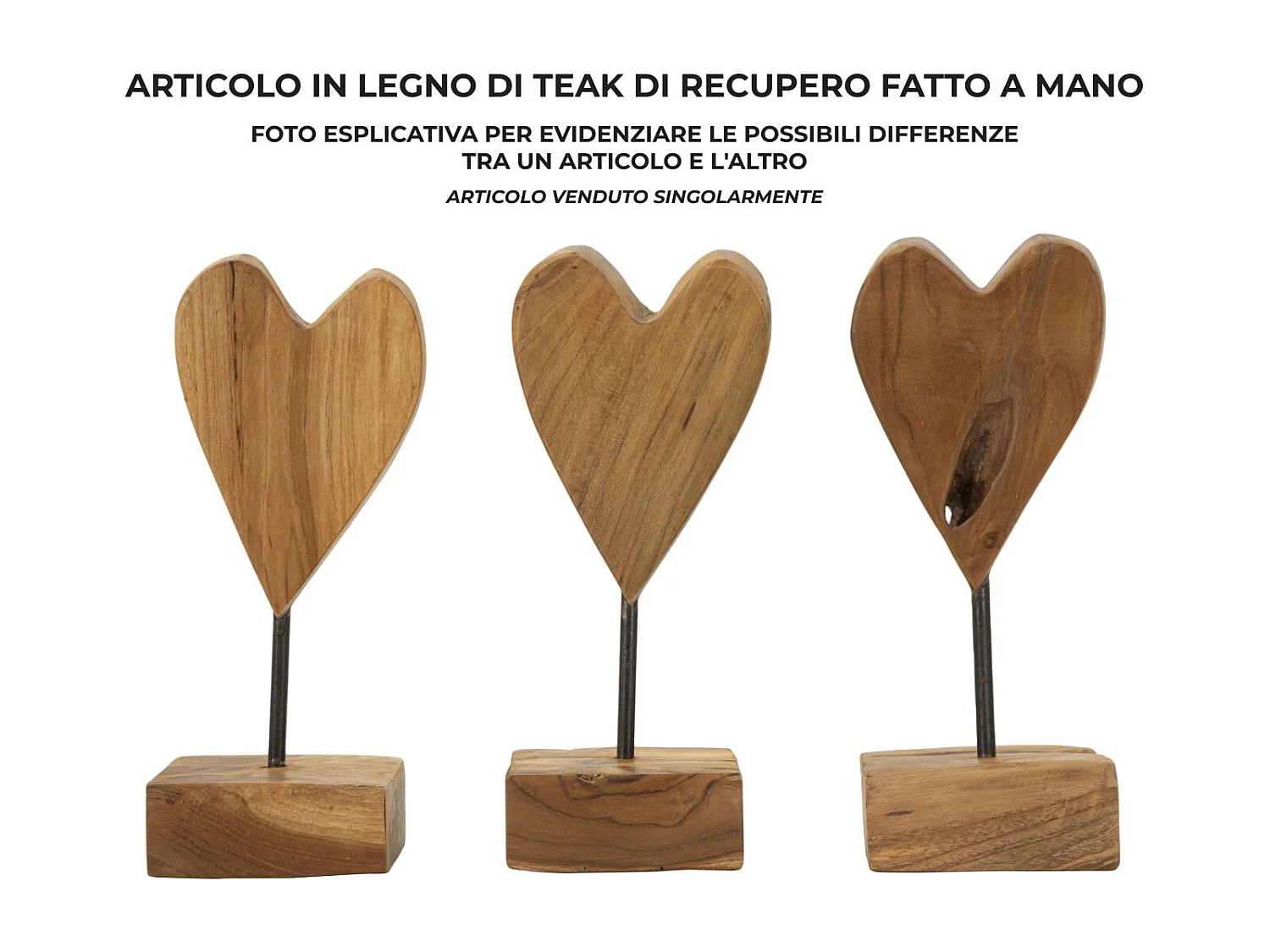 Scultura in legno marrone cm 10x10x25