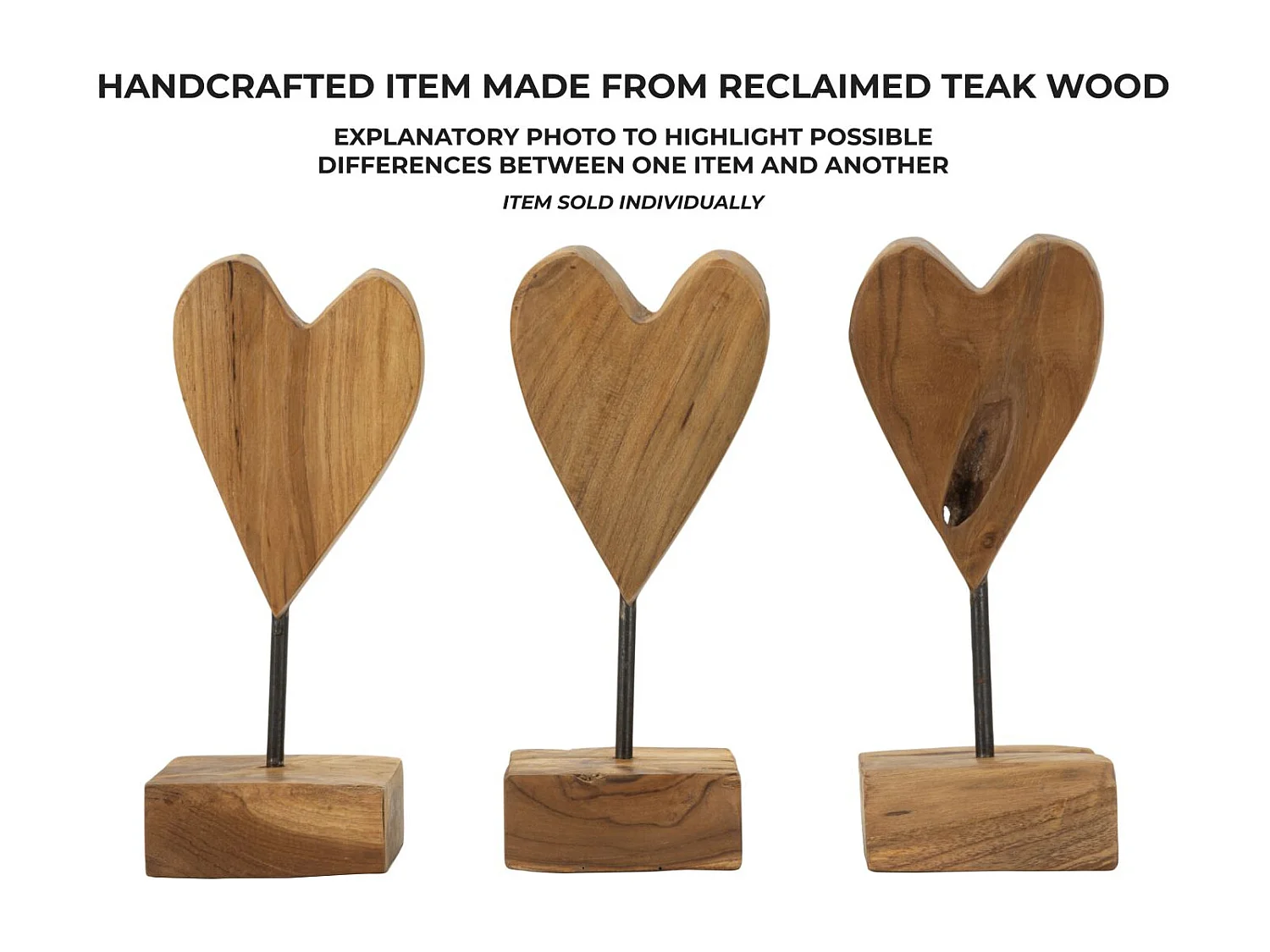 Scultura in legno marrone cm 10x10x25