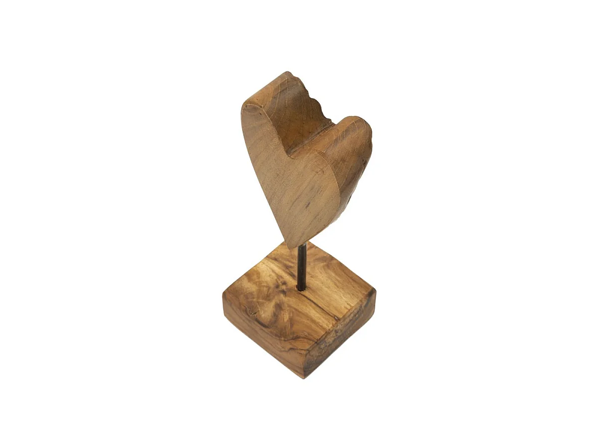 Objet Déco en Teck "Cœur" 25cm Naturel