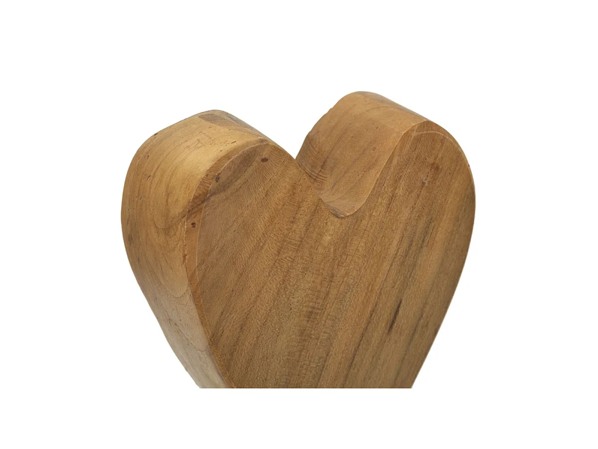 Objet Déco en Teck "Cœur" 25cm Naturel