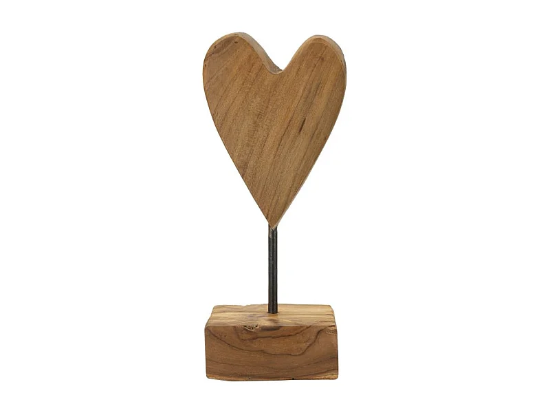 Bruin houten sculptuur 10x10x25 cm