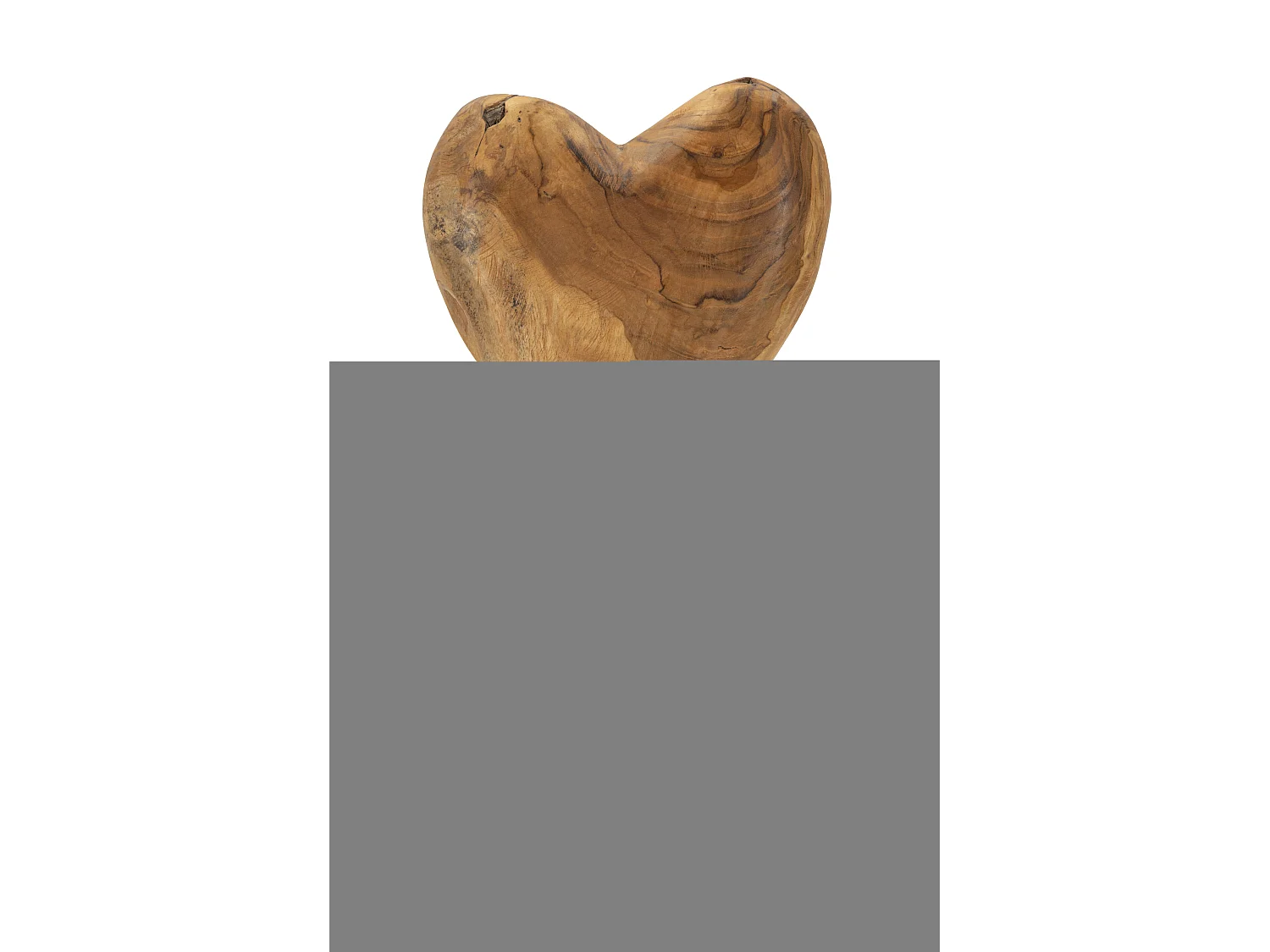 Objet Déco en Teck "Cœur" 37cm Naturel