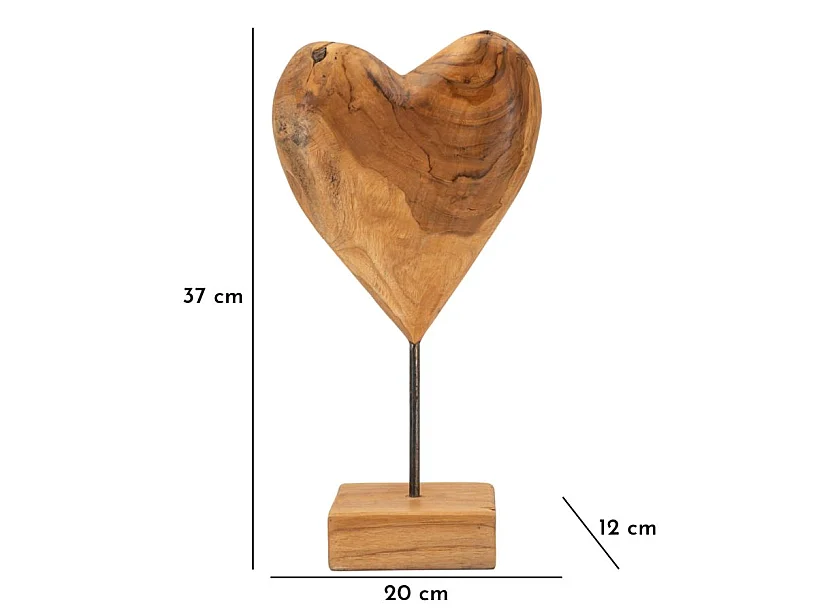 Bruin houten sculptuur 20x12x37 cm