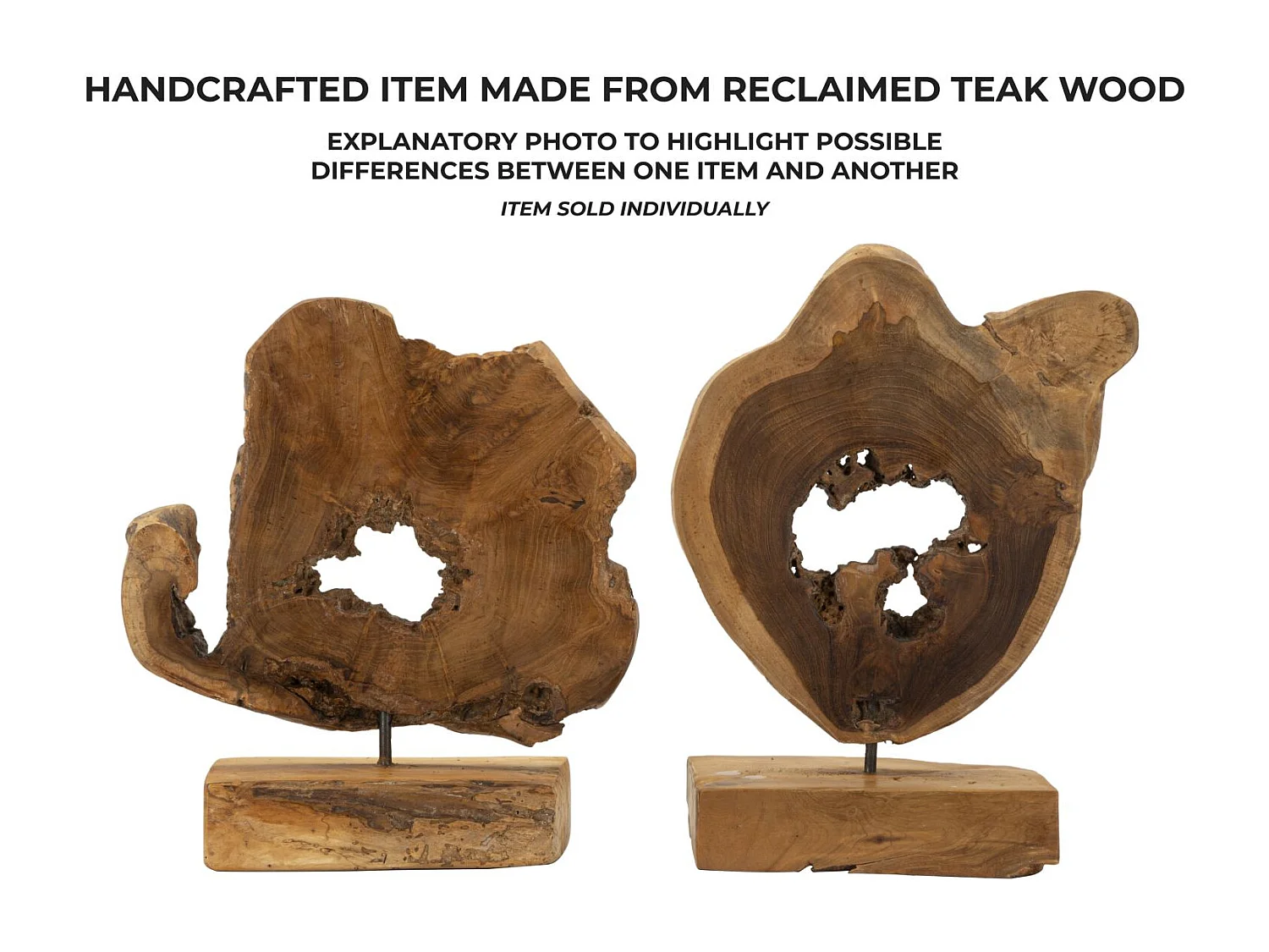 Objet Déco en Teck "Bintang" 35cm Naturel