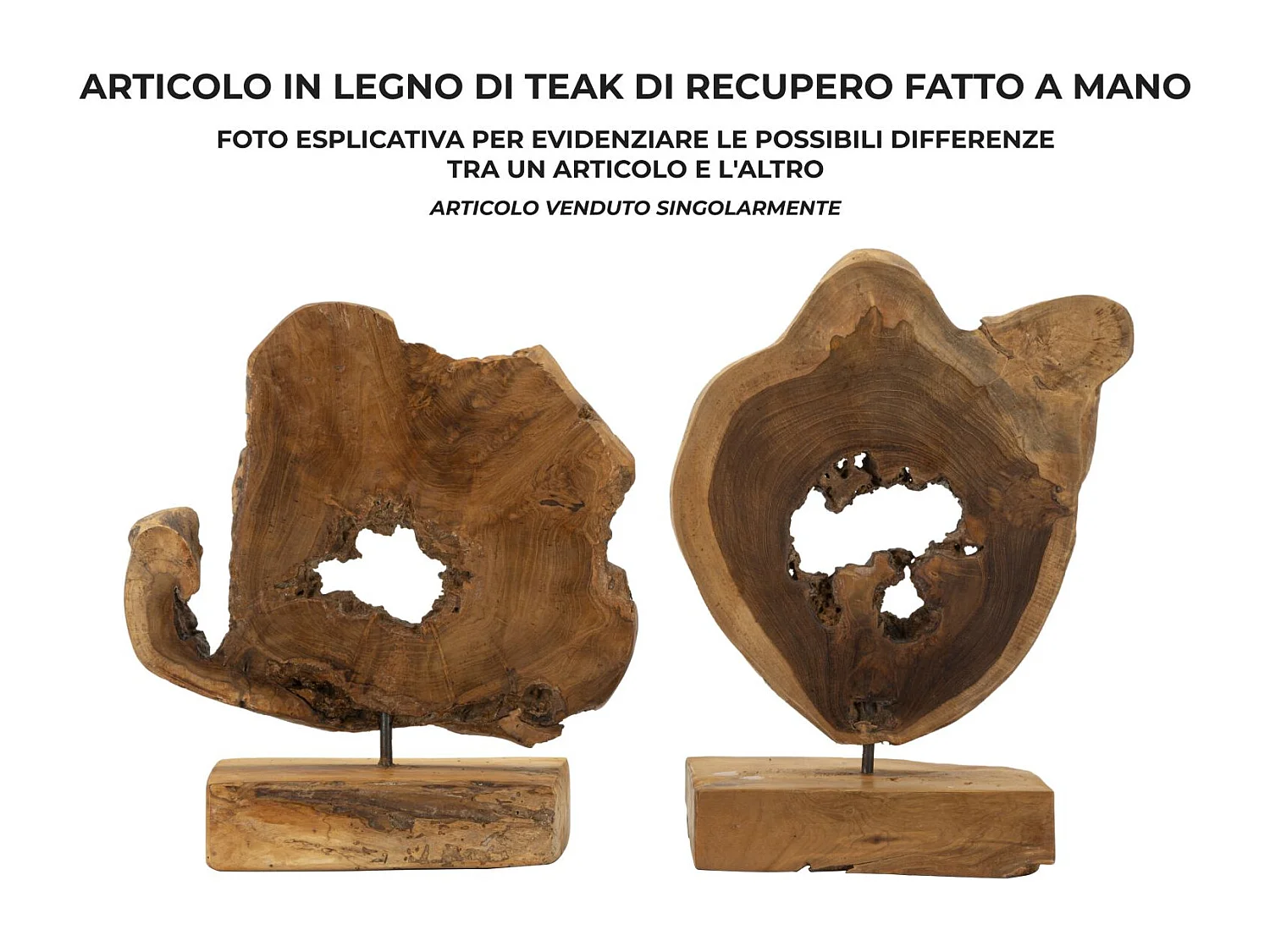 Objet Déco en Teck "Bintang" 35cm Naturel