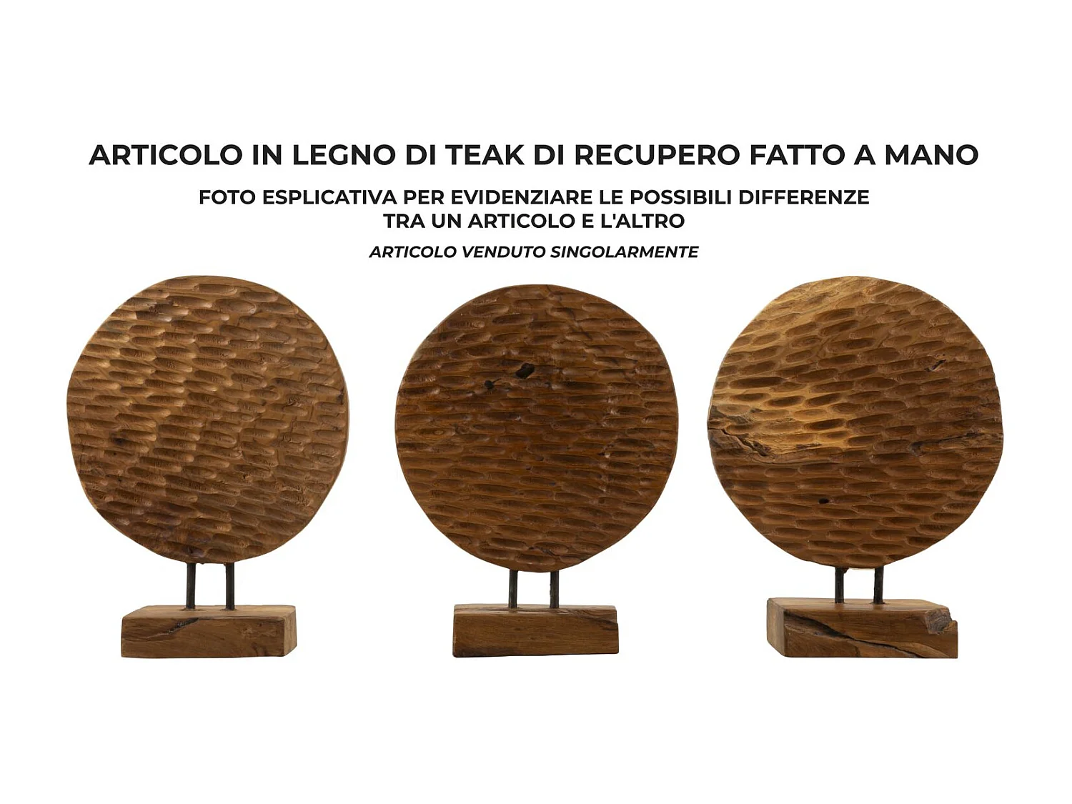 Objet Déco en Teck "Sculpture" 40cm Naturel