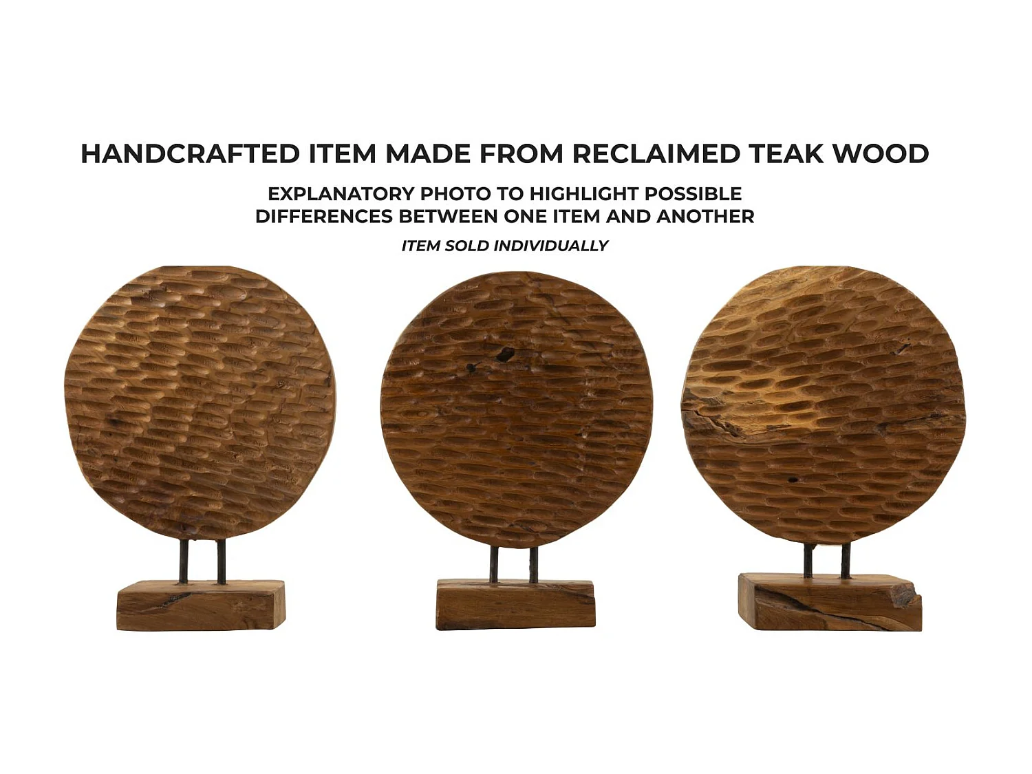 Objet Déco en Teck "Sculpture" 40cm Naturel