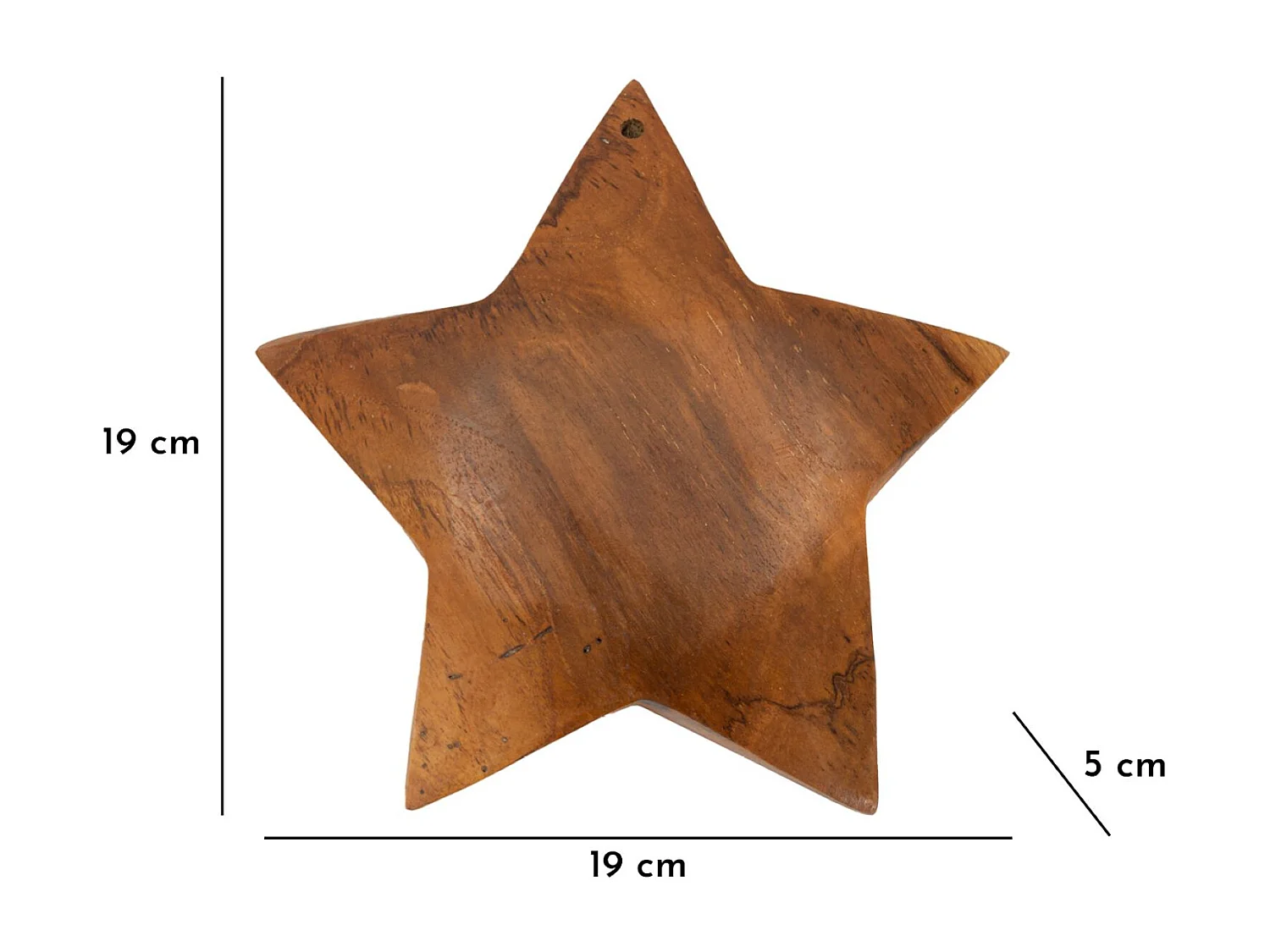 Étoile Déco en Teck "Bintang" 19cm Naturel