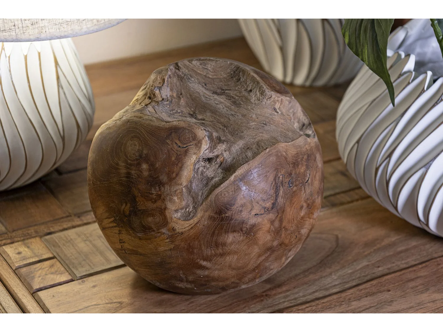 Sphère en bois marron Ø 25 cm
