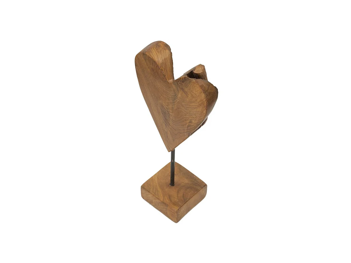 Objet Déco en Teck "Cœur" 35cm Naturel