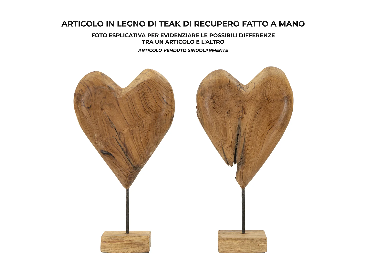 Scultura in legno marrone cm 25x12x45