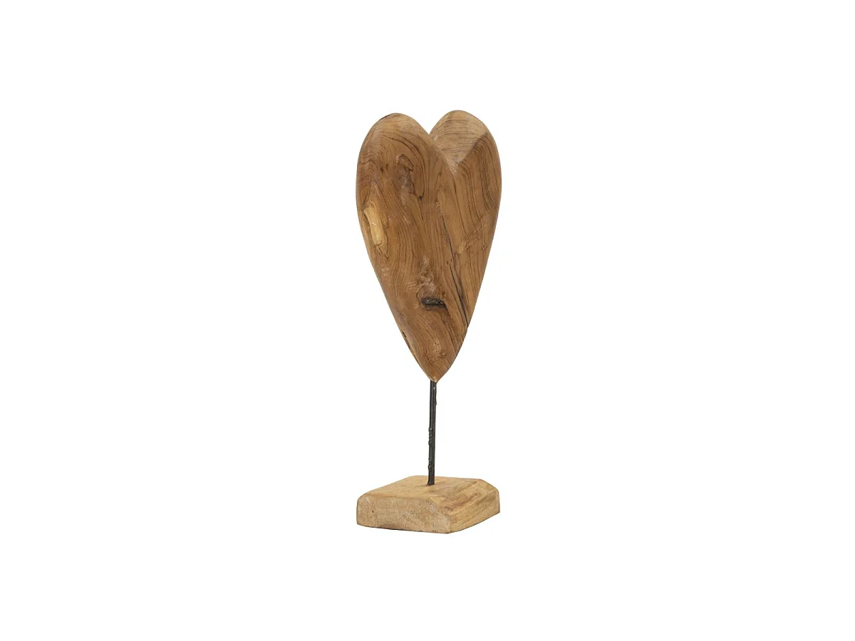 Objet Déco en Teck "Cœur" 45cm Naturel