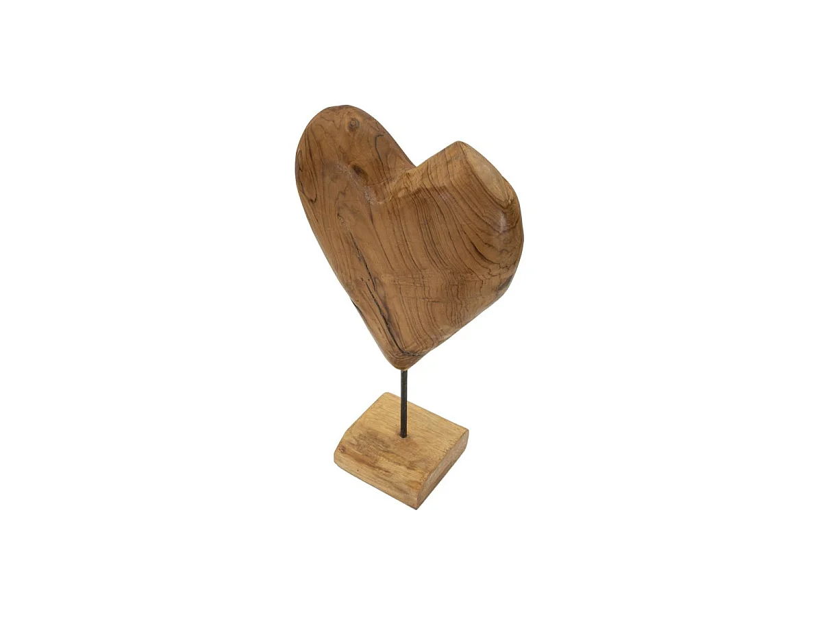 Objet Déco en Teck "Cœur" 45cm Naturel