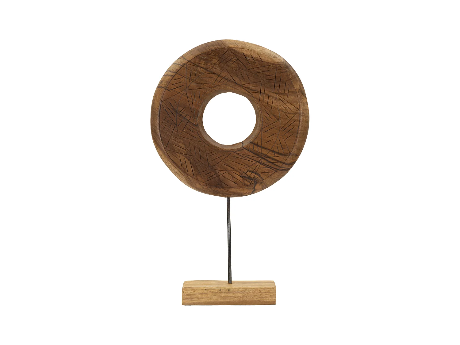 Sculpture en bois marron cm 35x10x58