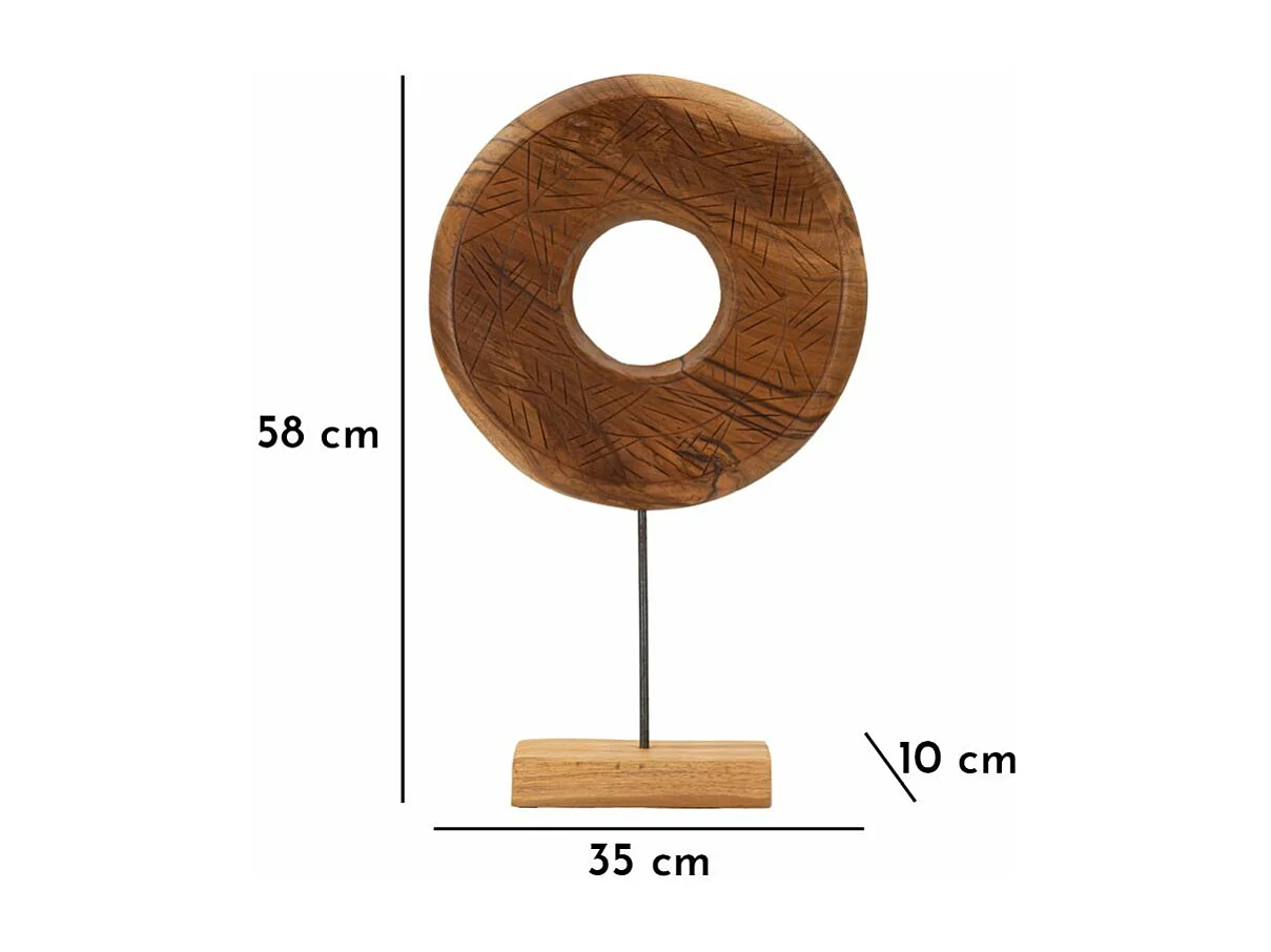 Objet Déco Rond en Teck "Dorat" 58cm Naturel