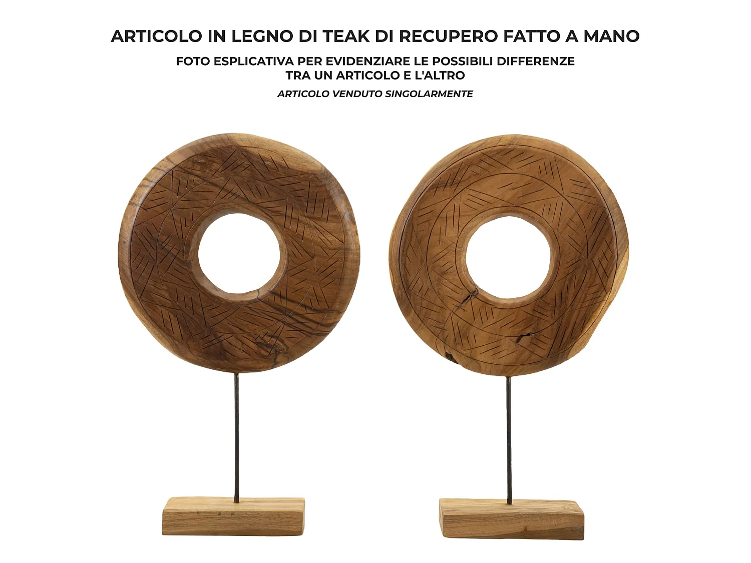 Objet Déco Rond en Teck "Dorat" 58cm Naturel