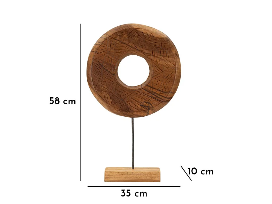 Objet Déco Rond en Teck "Dorat" 58cm Naturel