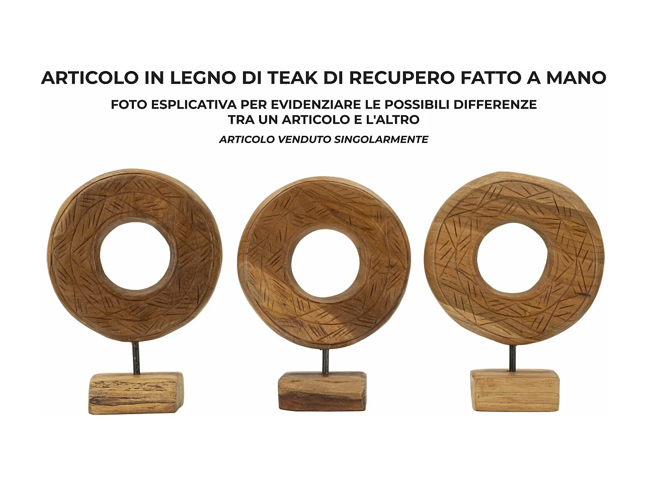 Scultura in legno marrone cm 20x10x28