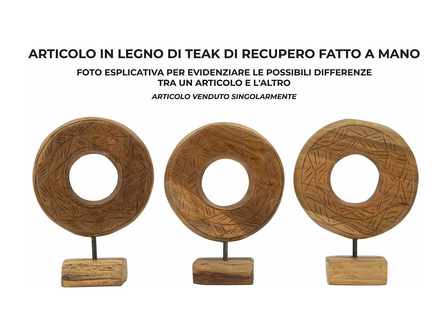 Scultura in legno marrone cm 20x10x28