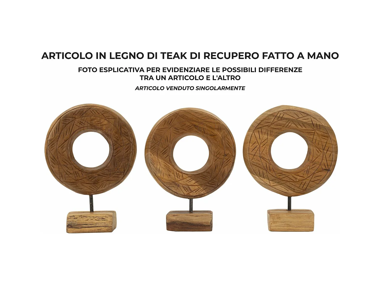 Sculpture en bois marron cm 20x10x28