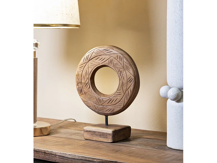 Scultura in legno marrone cm 20x10x28