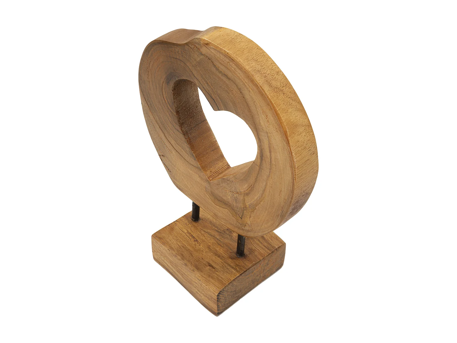 Objet Déco Cœur en Teck "Hasi" 28cm Naturel