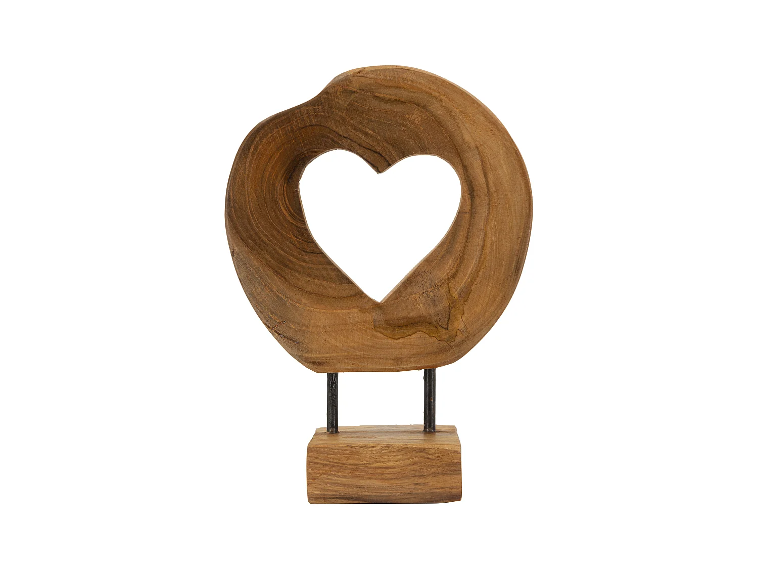 Sculpture Hasi en teck recyclé - Union de l'imperfection et de l'amour