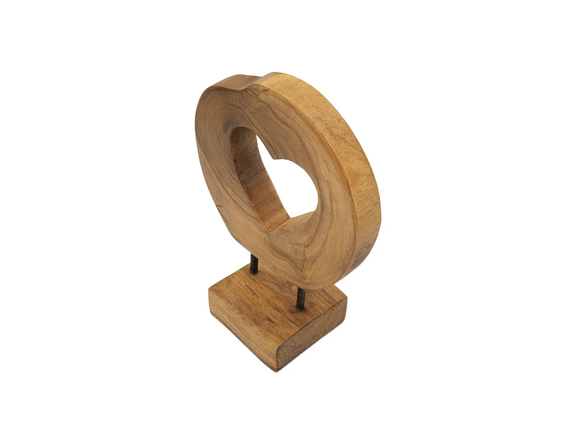 Objet Déco Cœur en Teck "Hasi" 28cm Naturel