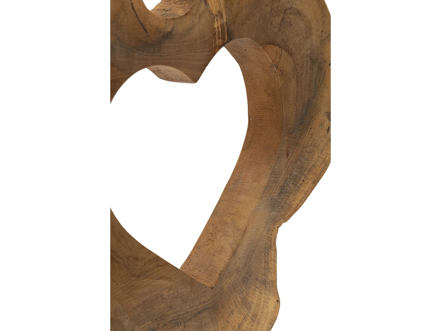 Objet Déco Cœur en Teck "Hasi" 38cm Naturel