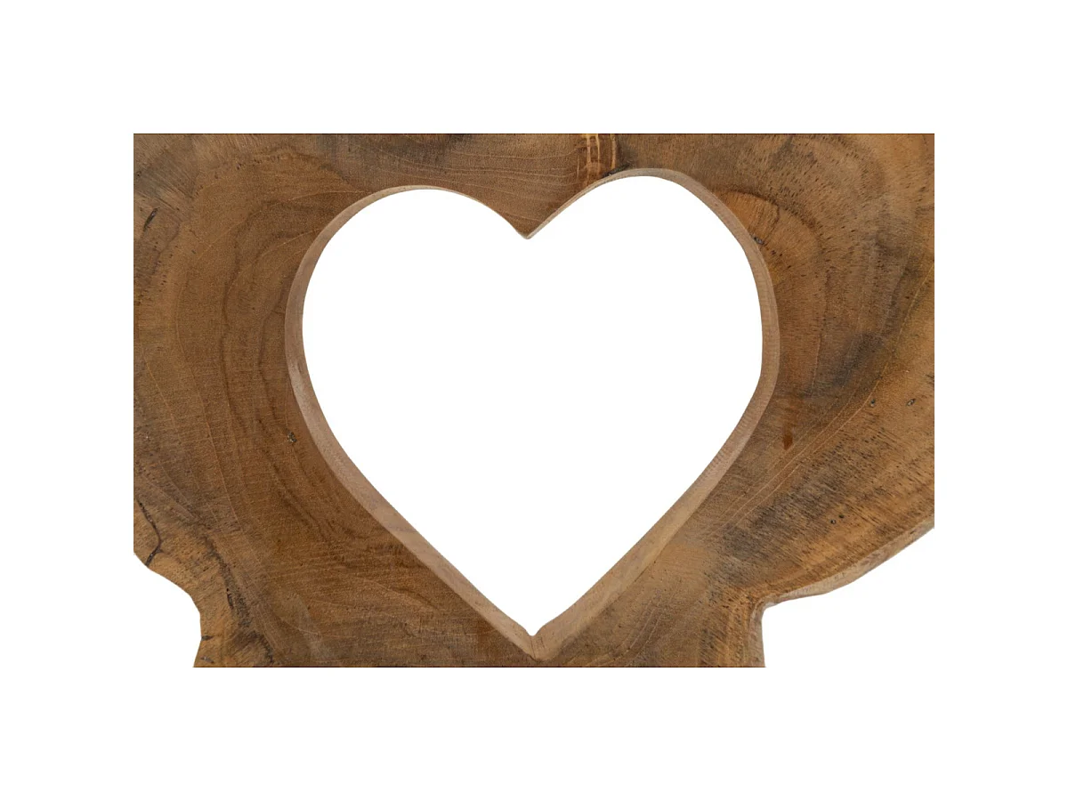 Objet Déco Cœur en Teck "Hasi" 38cm Naturel