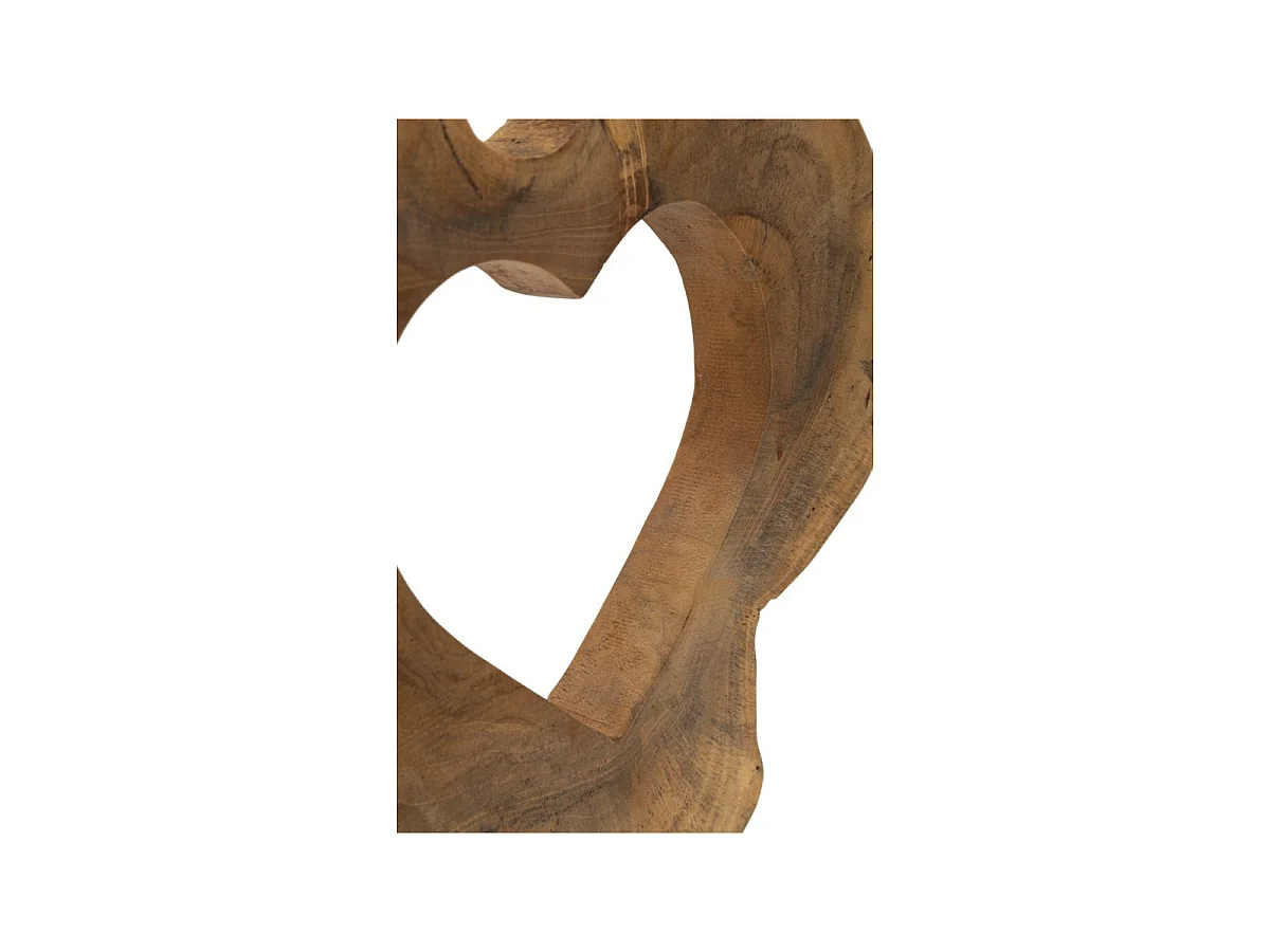 Objet Déco Cœur en Teck "Hasi" 38cm Naturel