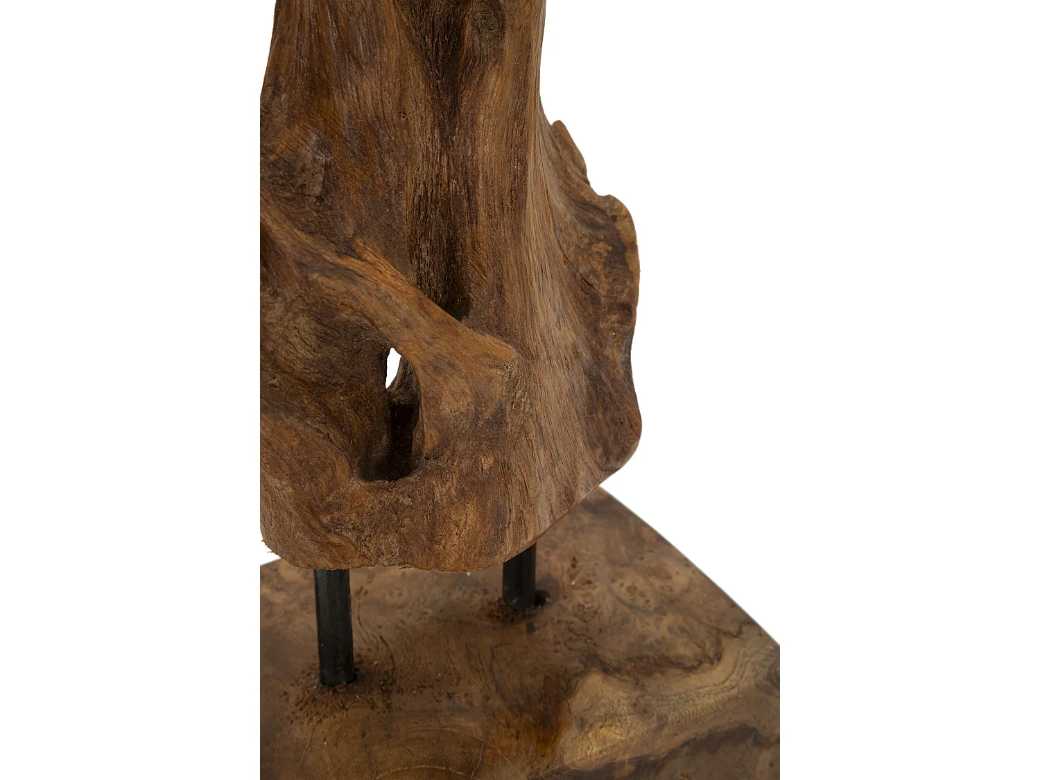 Objet Déco Tronc d'Arbre en Teck "Akars" 34cm Naturel