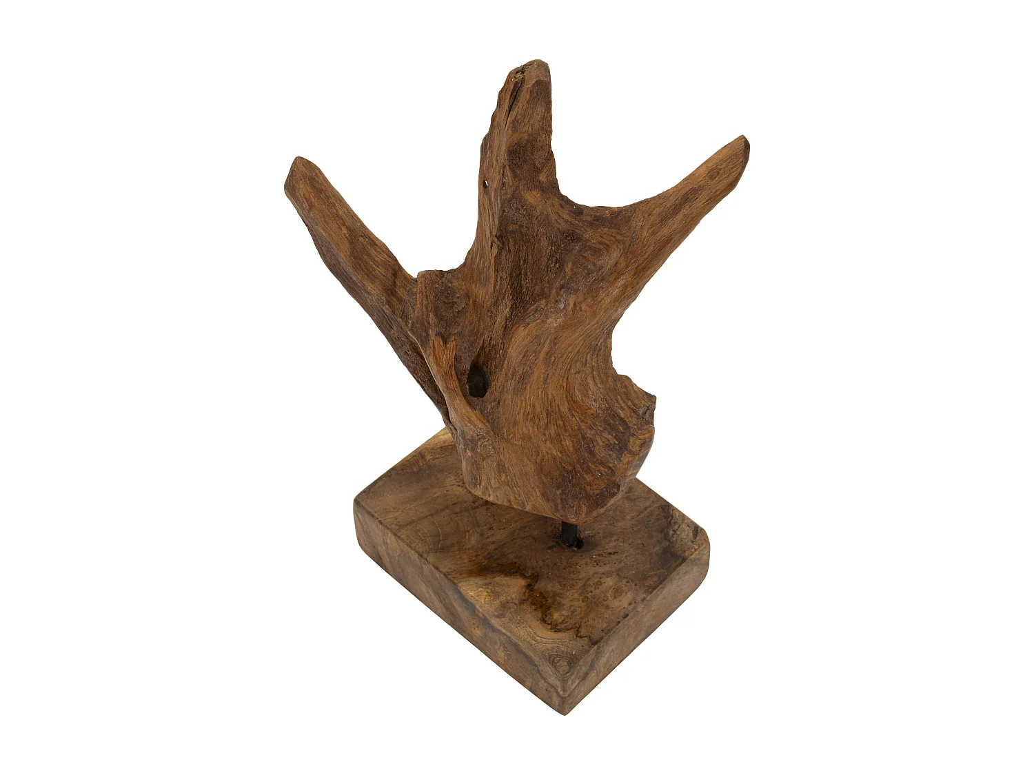 Objet Déco Tronc d'Arbre en Teck "Akars" 34cm Naturel