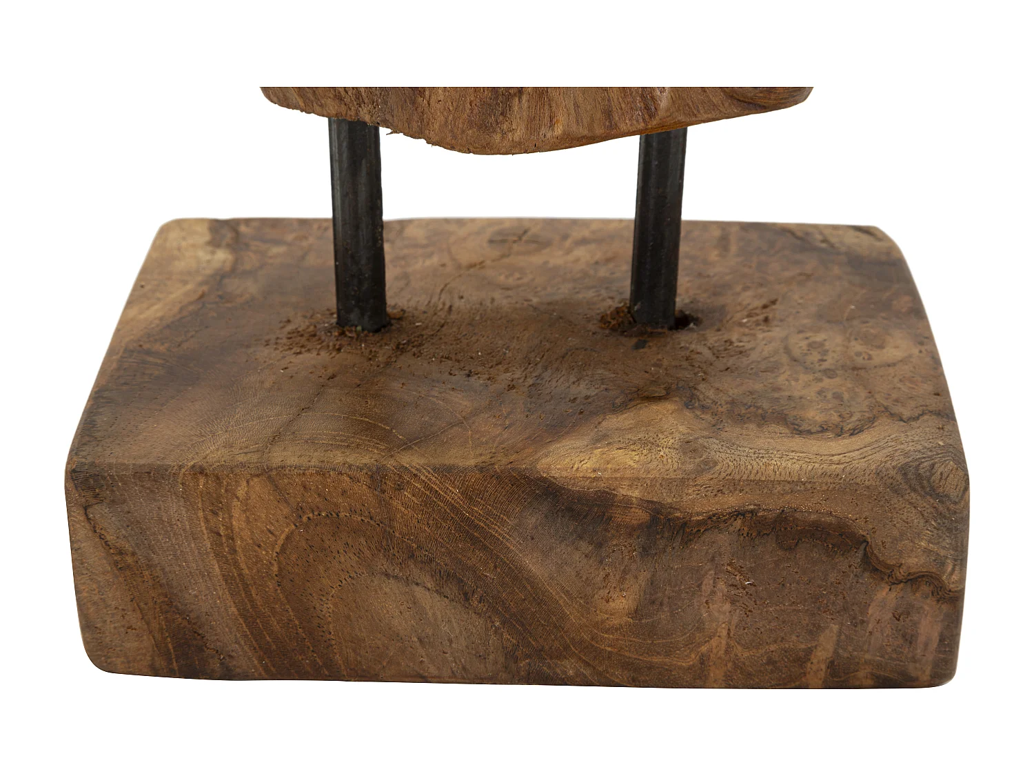 Objet Déco Tronc d'Arbre en Teck "Akars" 34cm Naturel