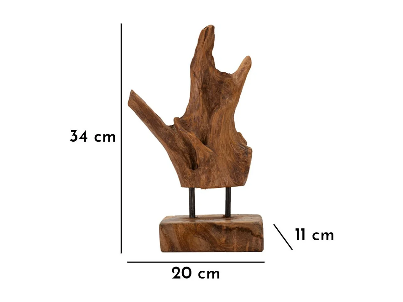 Scultura in legno marrone cm 20x11x34