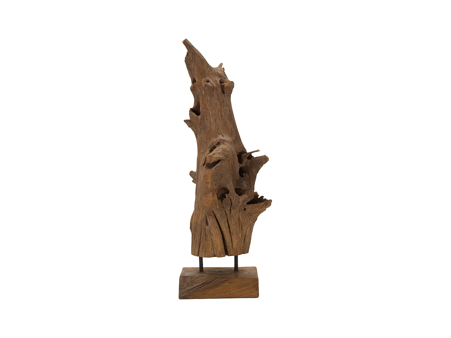 Objet Déco Tronc d'Arbre en Teck "Akars" 64cm Naturel