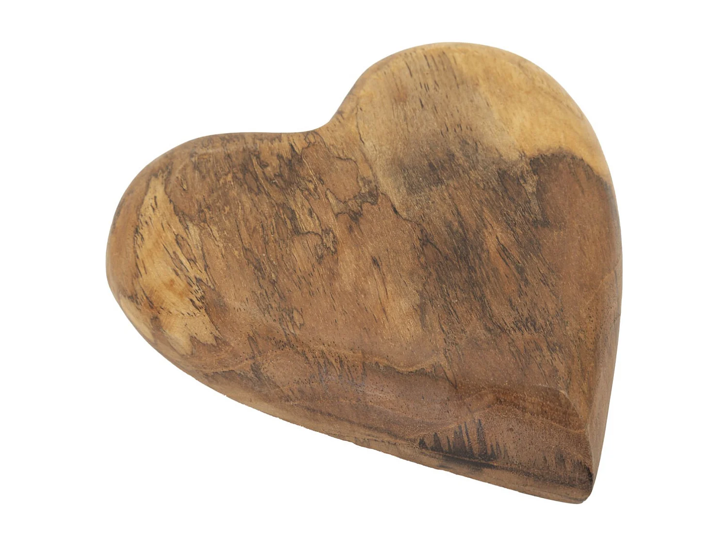 Cœur Déco en Teck "Haki" 16cm Naturel