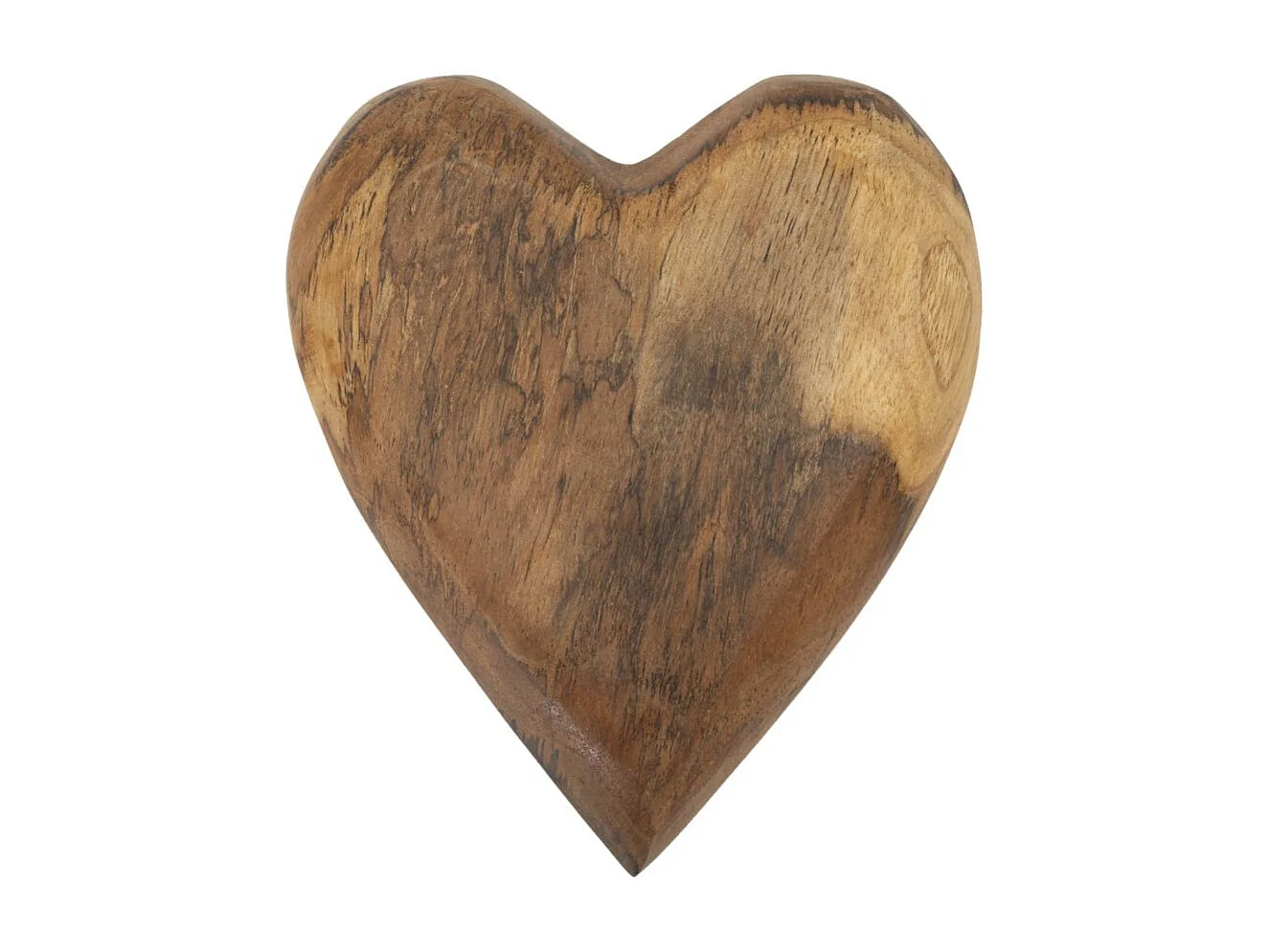 Cœur Déco en Teck "Haki" 16cm Naturel