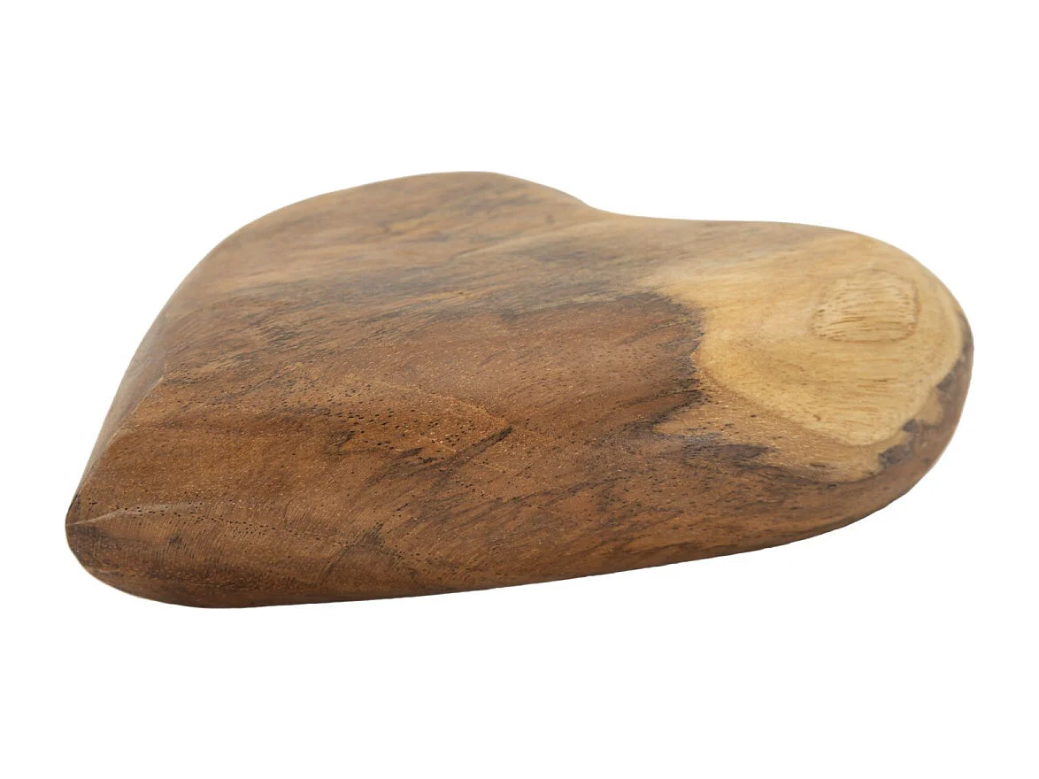 Cœur Déco en Teck "Haki" 16cm Naturel