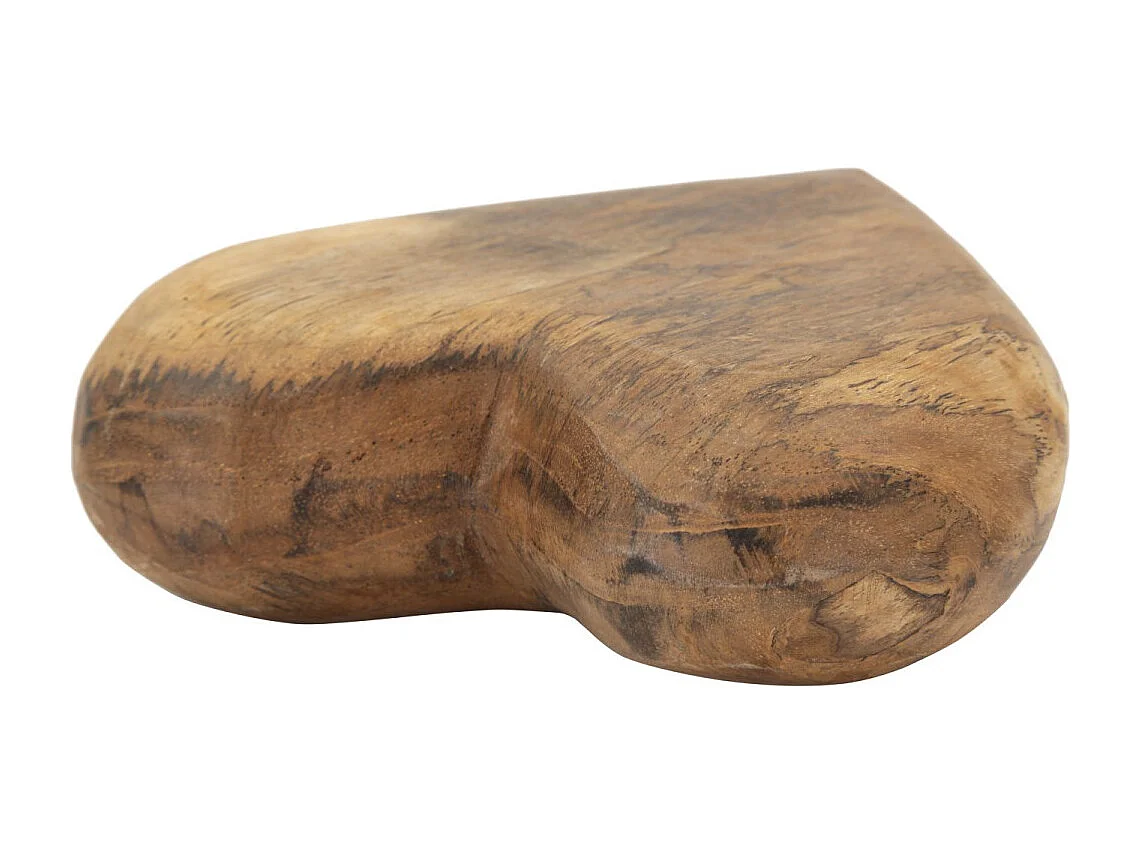 Cœur Déco en Teck "Haki" 16cm Naturel
